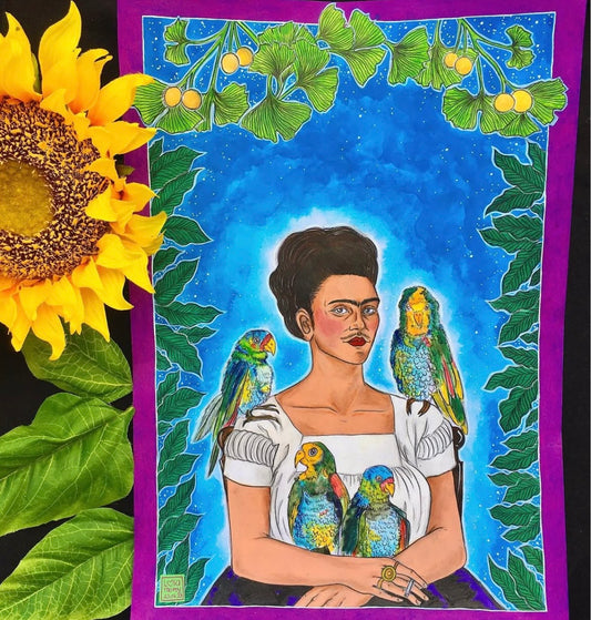 "Moi et mes perroquets", Frida Kahlo, 1941