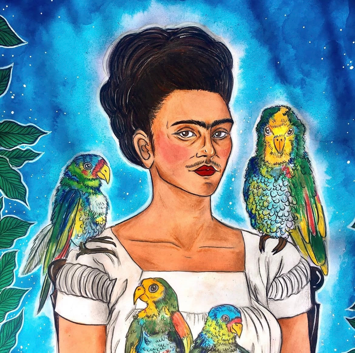 "Moi et mes perroquets", Frida Kahlo, 1941